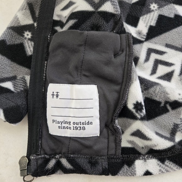 Columbia Full Zip Fleece Jacket Geometric Pattern Streetcore Mock 6-12 Months - Picture 5 of 6